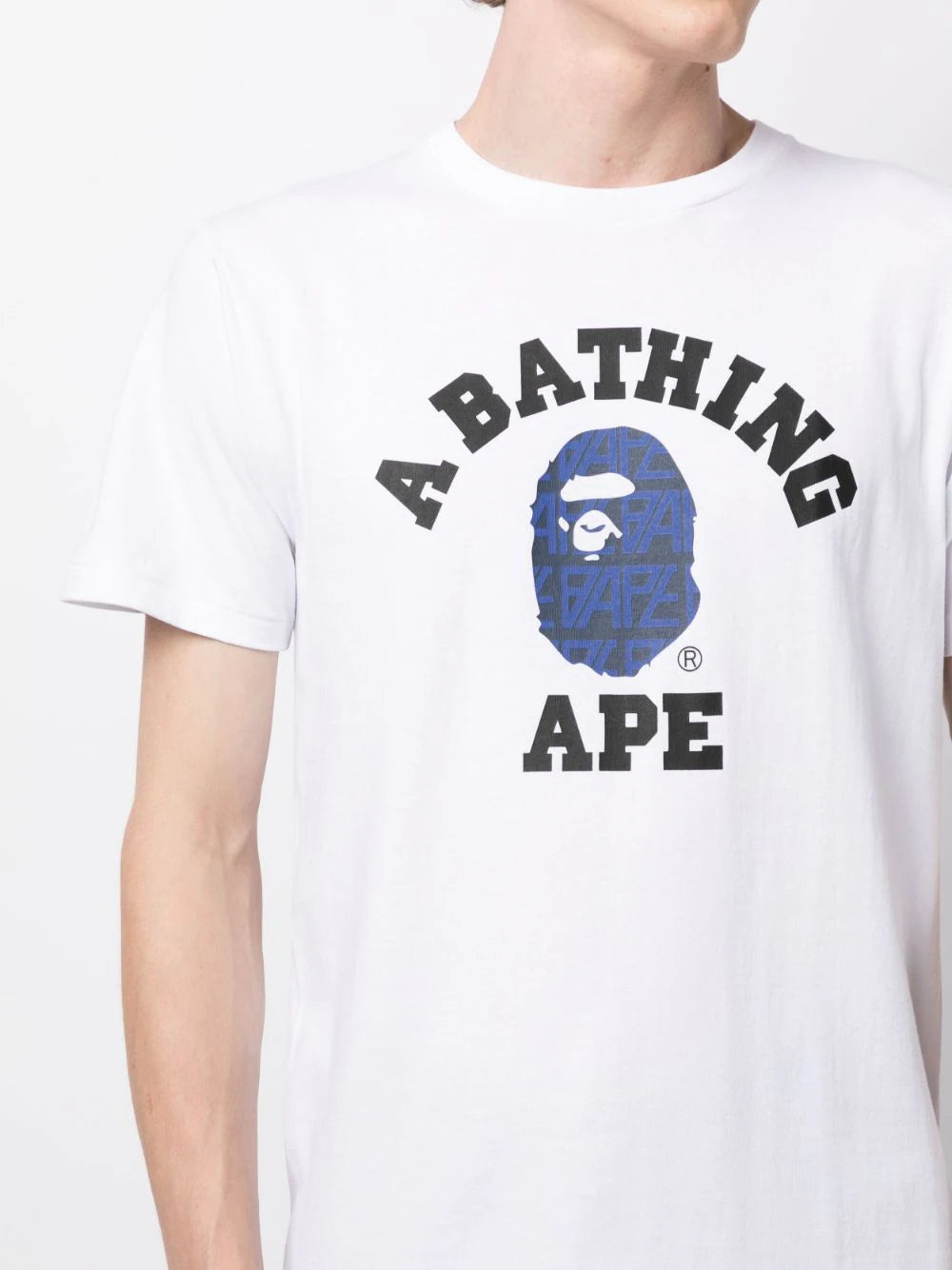 Graphic brand logo-print white cotton T-shirt