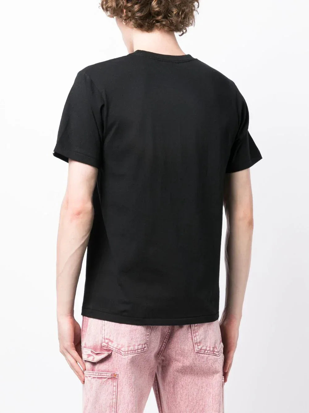 AAPE Blue logo-print black cotton T-shirt