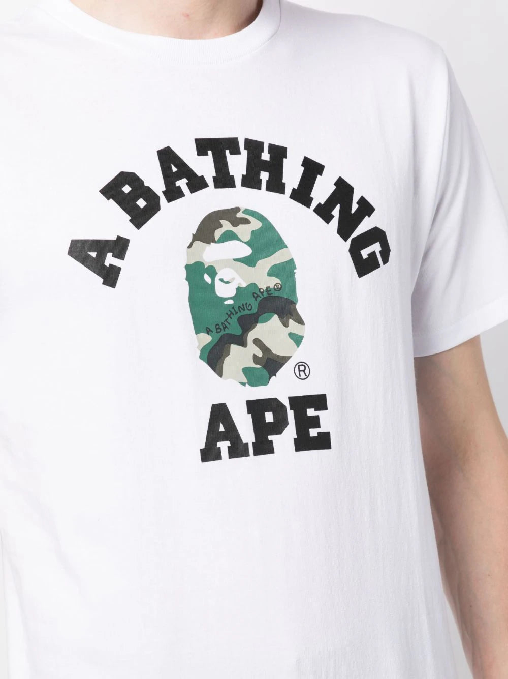 AAPE Classic logo-print white cotton T-shirt