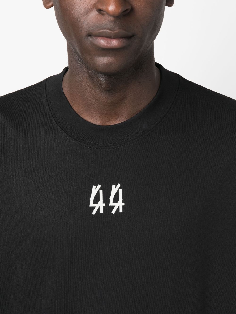 44 LABEL GROUP logo-print cotton black Oversized T-shirt