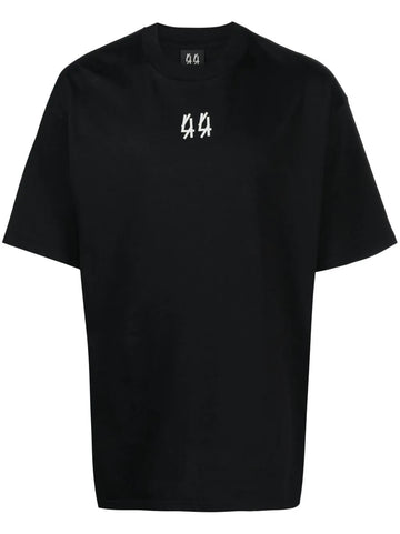 44 LABEL GROUP logo-print cotton black Oversized T-shirt