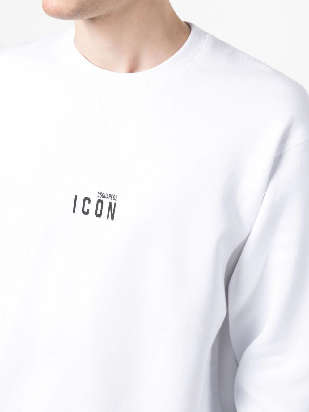 White logo-print cotton sweatshirt