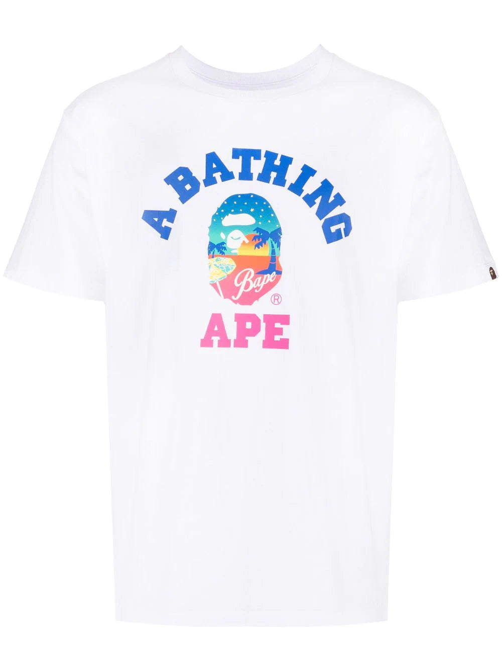 Brand Graphic Logo-Print White Cotton T-shirt
