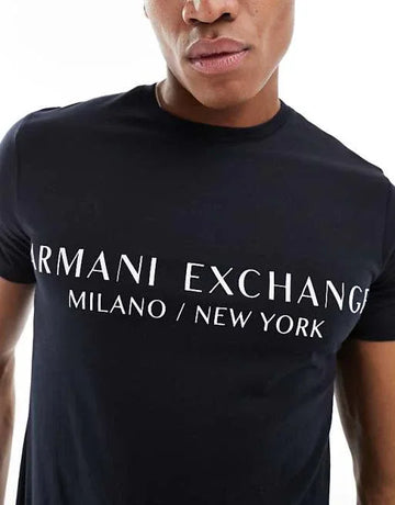 Brand linear logo t-shirt in Navy