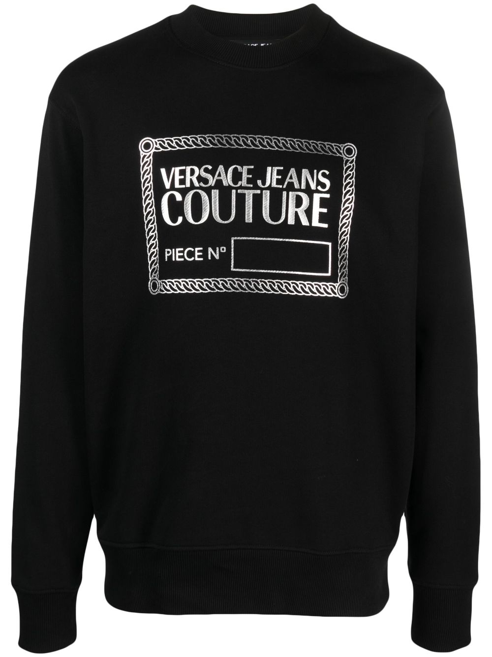 Metallic logo-print Black sweatshirt
