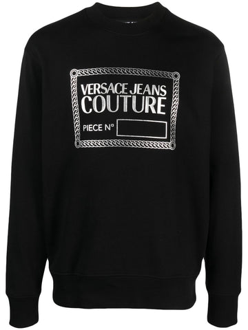 Metallic logo-print Black sweatshirt