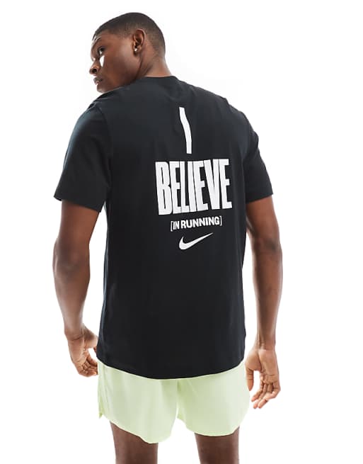 Nike Running Run graphic t-shirt in black