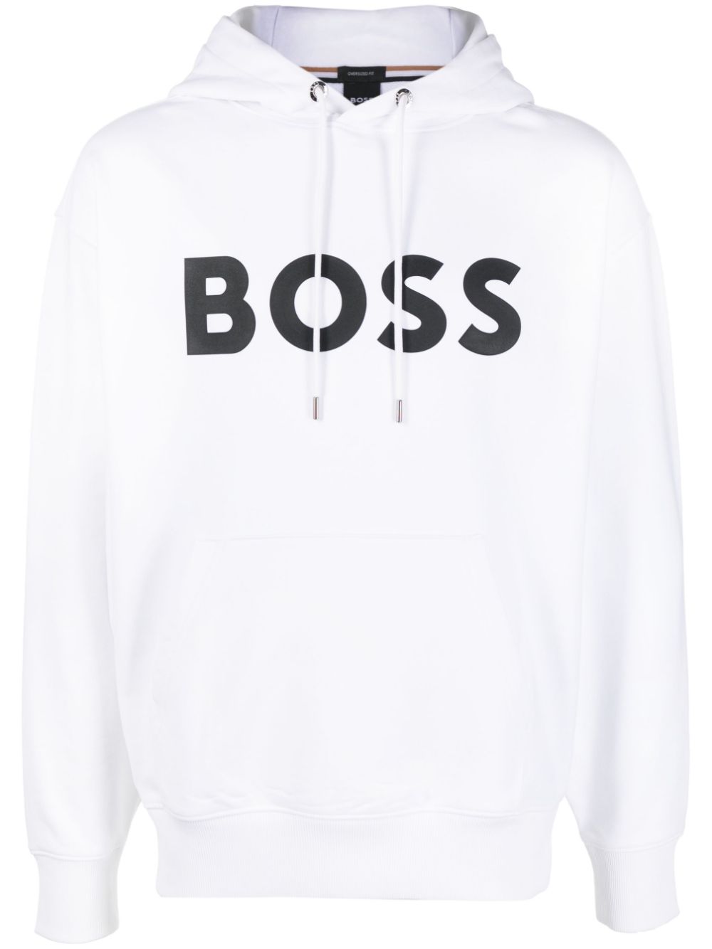 BOSS logo-print cotton hoodie