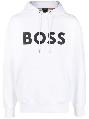BOSS logo-print cotton hoodie