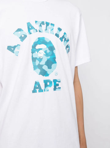 AAPE Radiation College camouflage-print white T-shirt