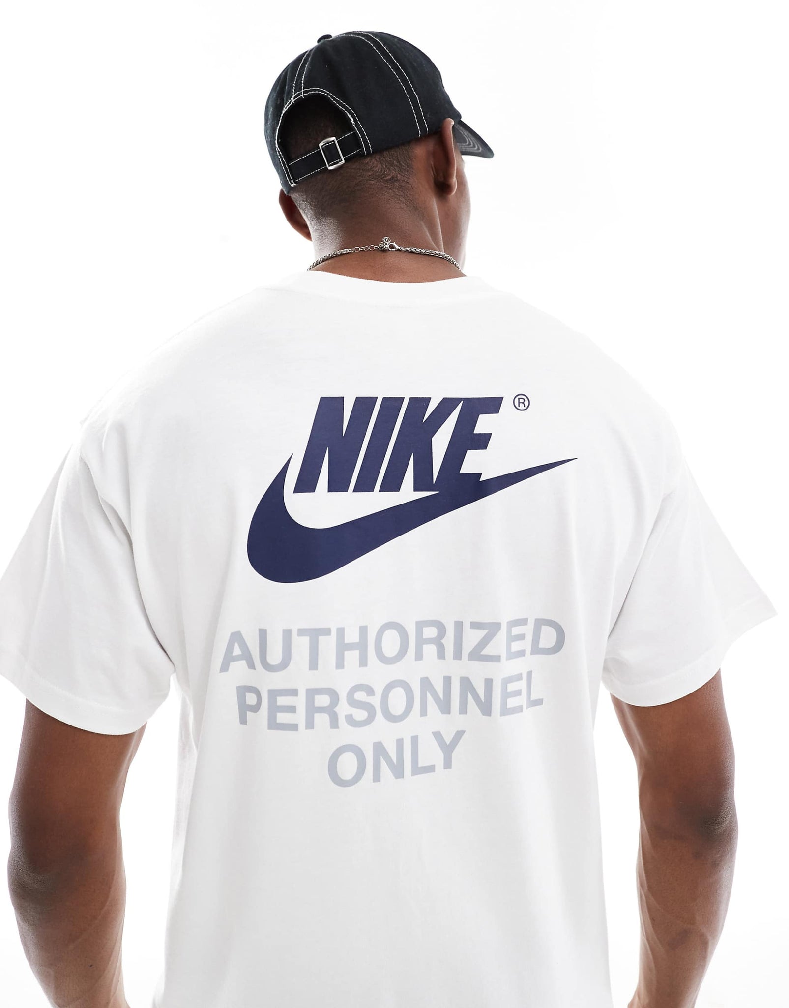 Nike Swoosh graphic back print t-shirt in white