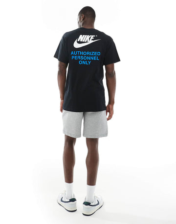 Swoosh graphic back print t-shirt in black