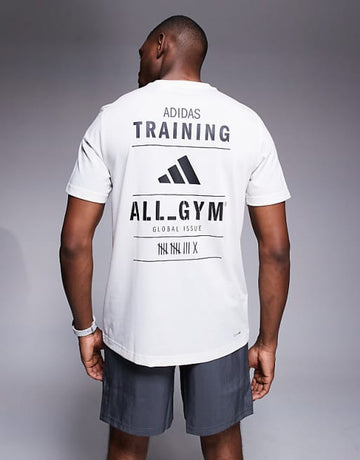 adidas Training t-shirt with graphic print in white