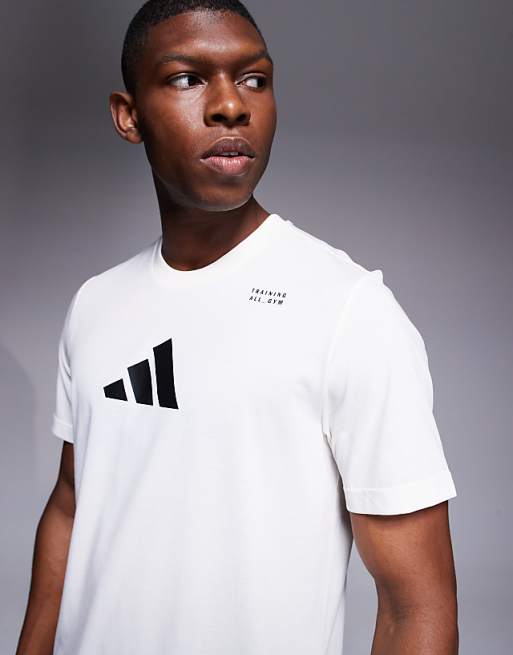 adidas Training t-shirt with graphic print in white