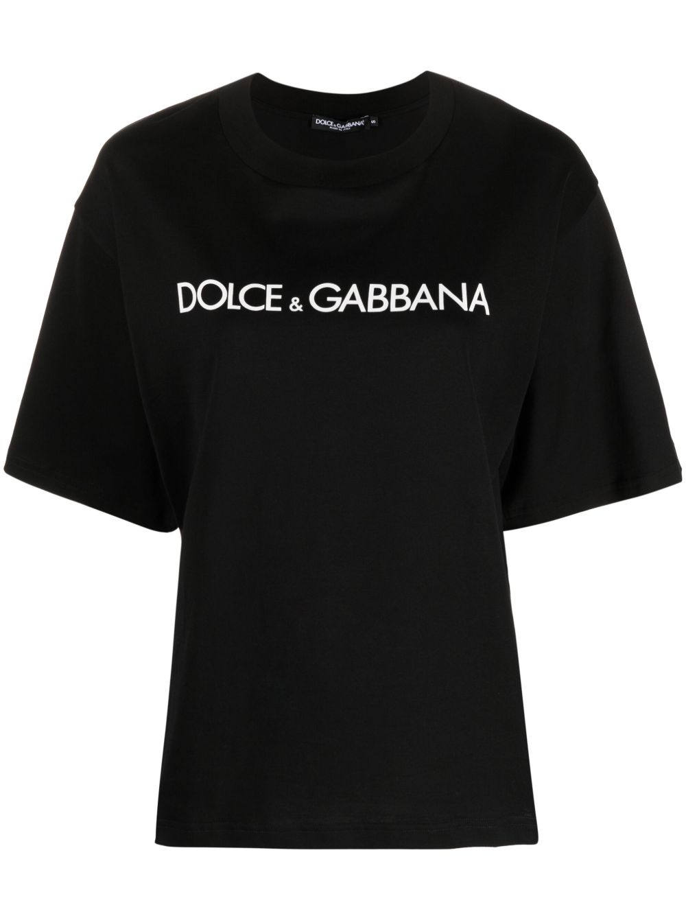 Brand logo-print black cotton oversized T-shirt