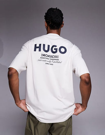 Hugo Blue Nalono oversized t-shirt in white