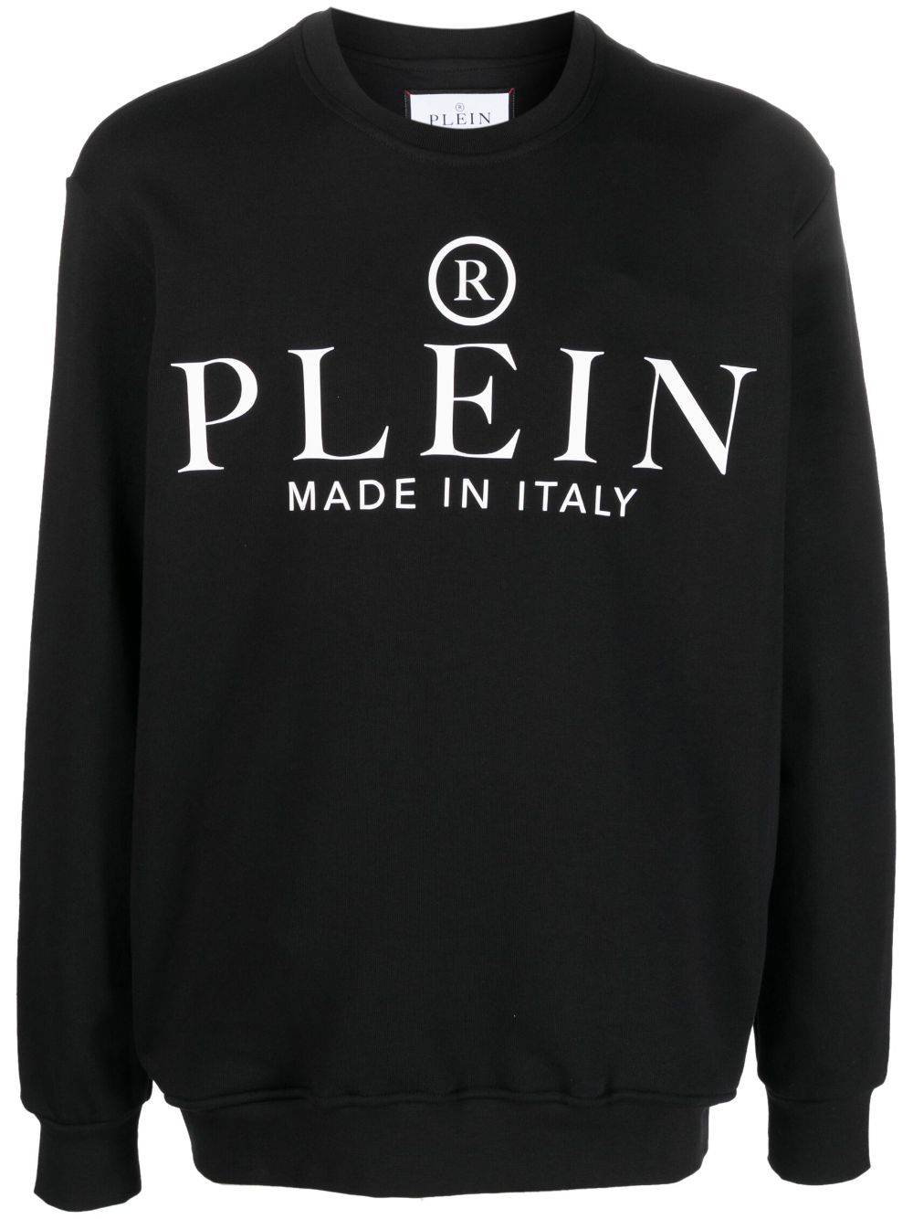 Logo-print ribbed-knit Black sweatshirt