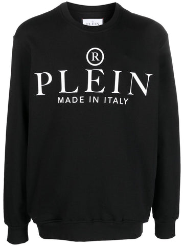 Logo-print ribbed-knit Black sweatshirt