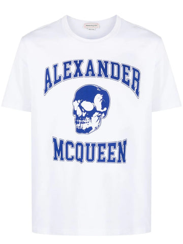 Skull Graphic logo-print white cotton T-shirt