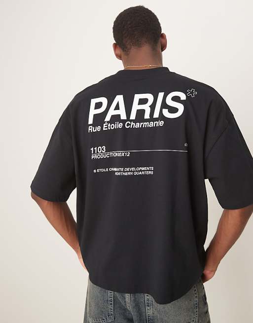 ASOS DESIGN oversized t-shirt with City graphic in black