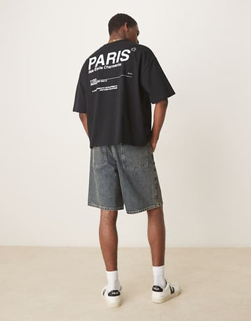 ASOS DESIGN oversized t-shirt with City graphic in black