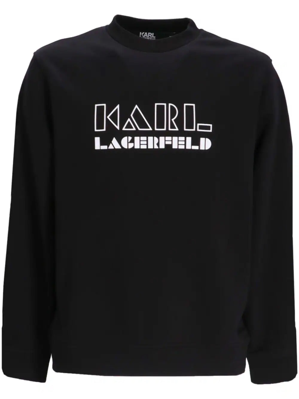 Brand's logo printed black cotton sweatshirt