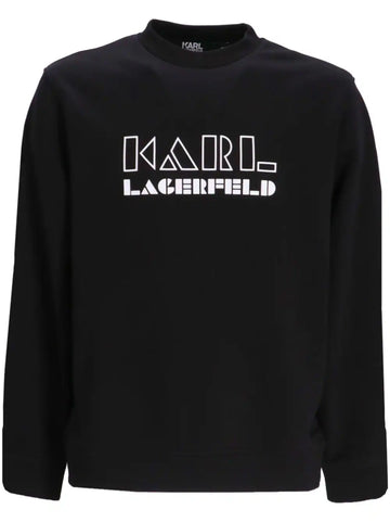 Brand's logo printed black cotton sweatshirt