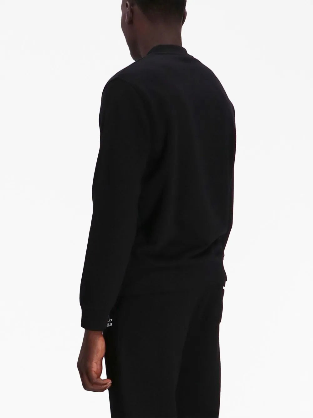 Brand's logo printed black cotton sweatshirt