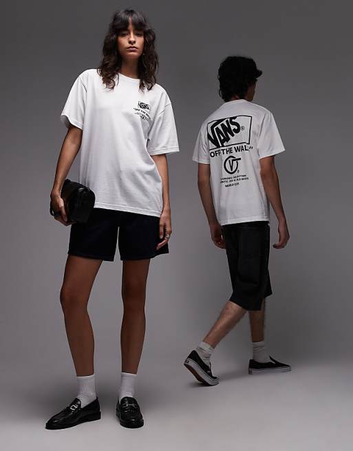 Vans stockpile graphic back print t-shirt in white