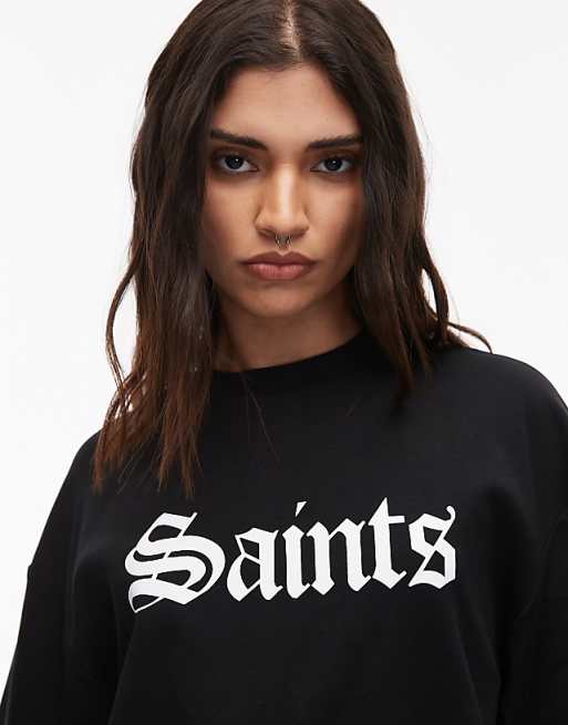 Saints Amelie t-shirt in black - BLACK (Oversized)