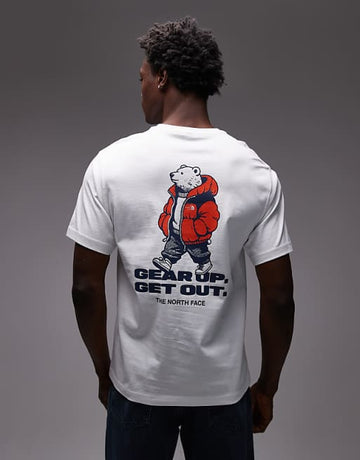 The North Face Street Bear backprint t-shirt in white