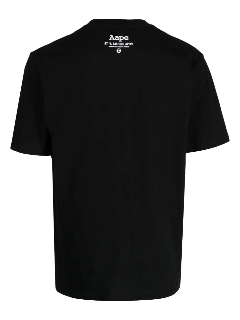 AAPE logo-print black cotton T-shirt