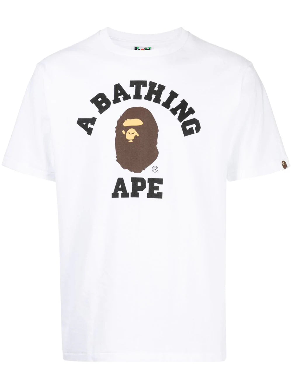 AAPE College logo-print white cotton T-shirt