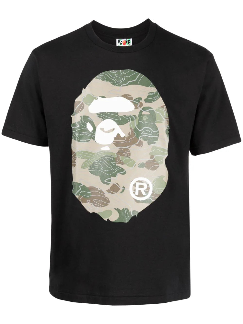 Camouflage graphic-print black cotton T-shirt