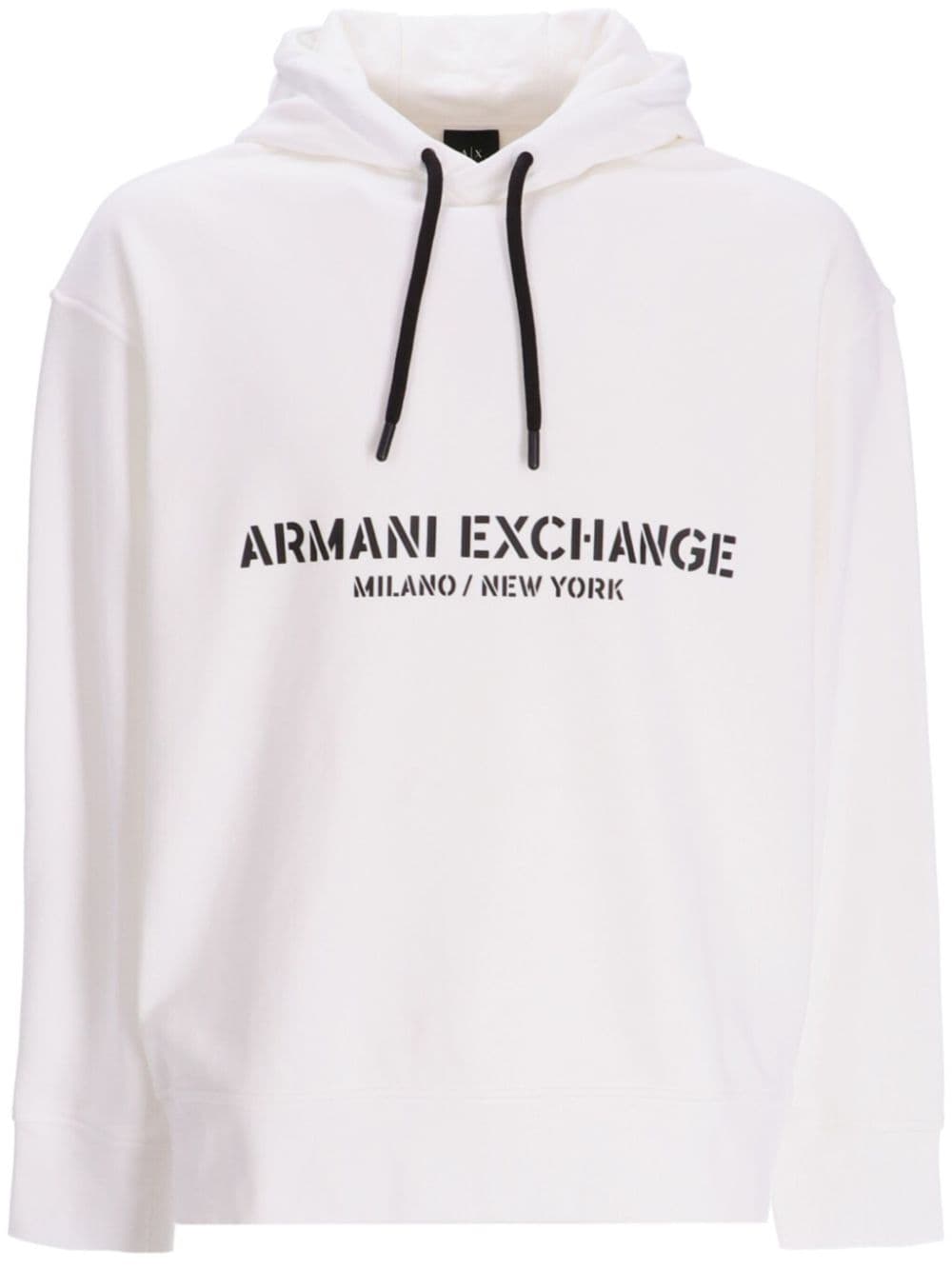Armani Exchange logo-print cotton hoodie