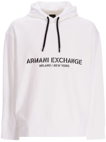 Armani Exchange logo-print cotton hoodie