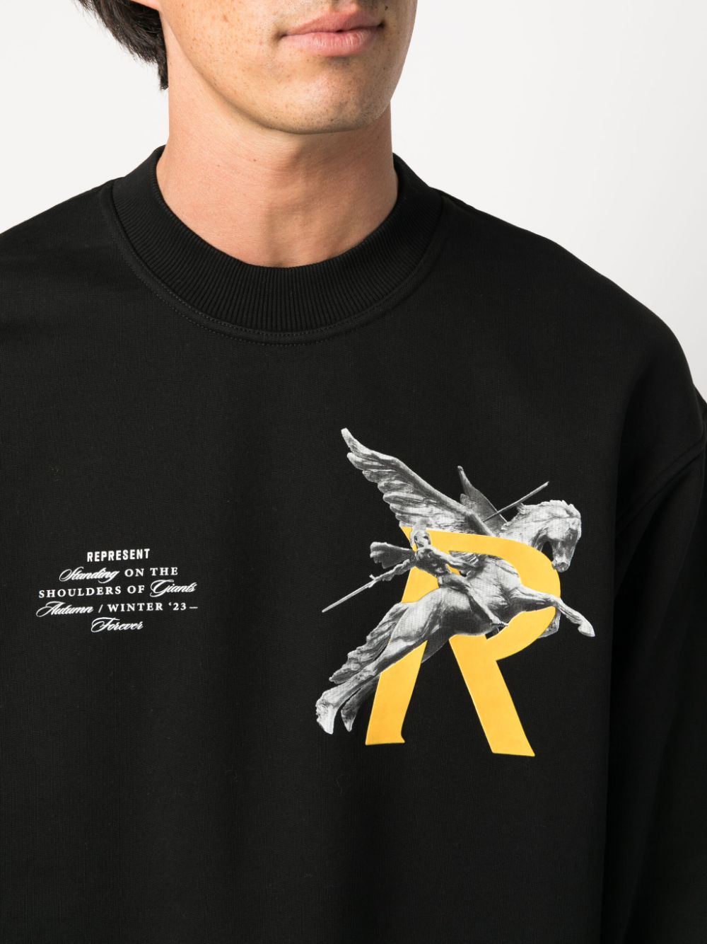 Graphic-print Black cotton sweatshirt