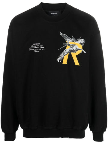 Graphic-print Black cotton sweatshirt