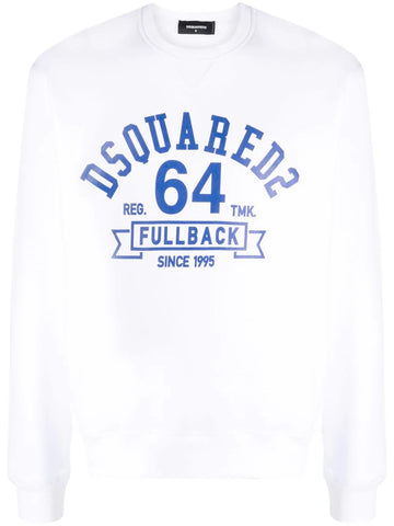 Full Back 1995 logo-print white cotton sweatshirt