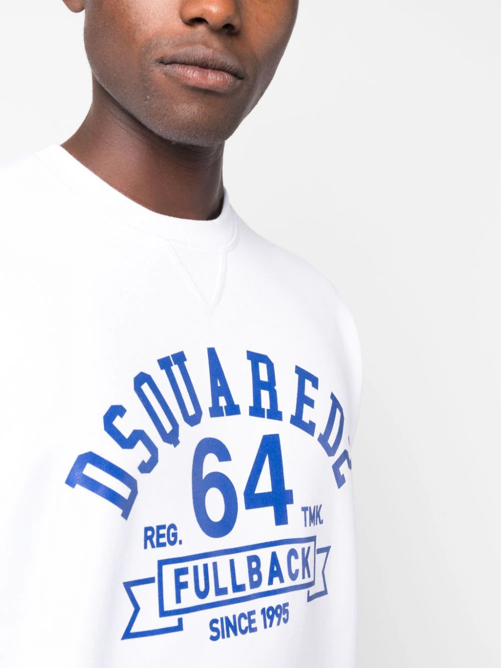 Full Back 1995 logo-print white cotton sweatshirt