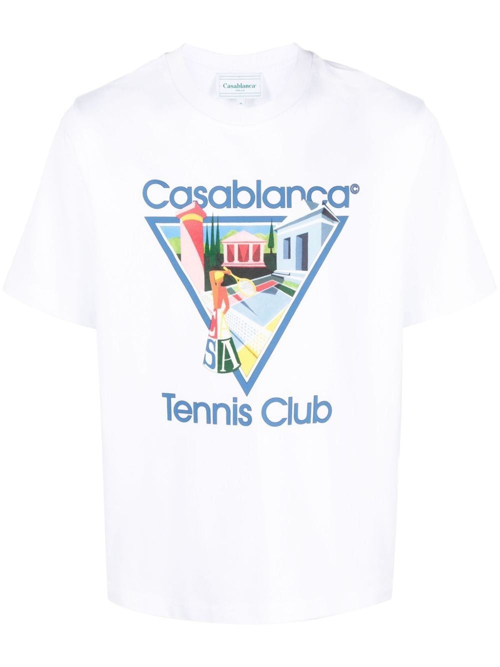 Tennis Club Icon artwork white cotton T-shirt