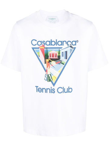 Tennis Club Icon artwork white cotton T-shirt