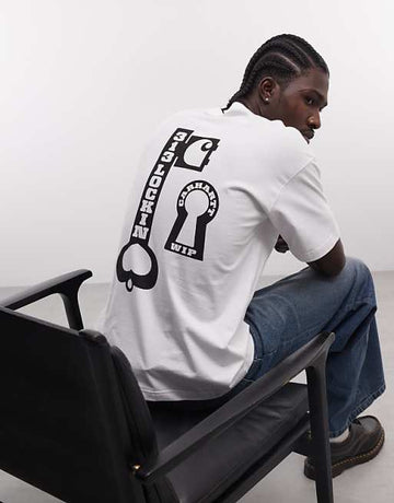 Carhartt WIP vestige lock back print t-shirt in white