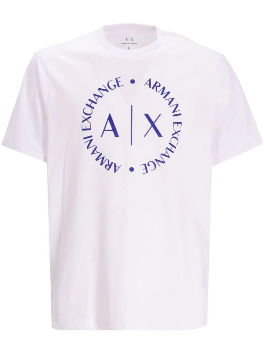Armani Exchange logo-print white cotton T-shirt