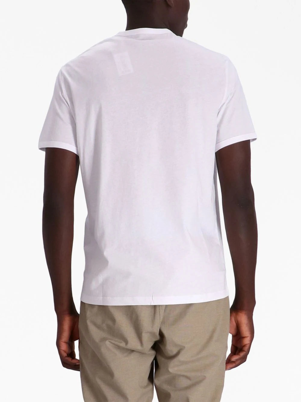Armani Exchange logo-print white cotton T-shirt