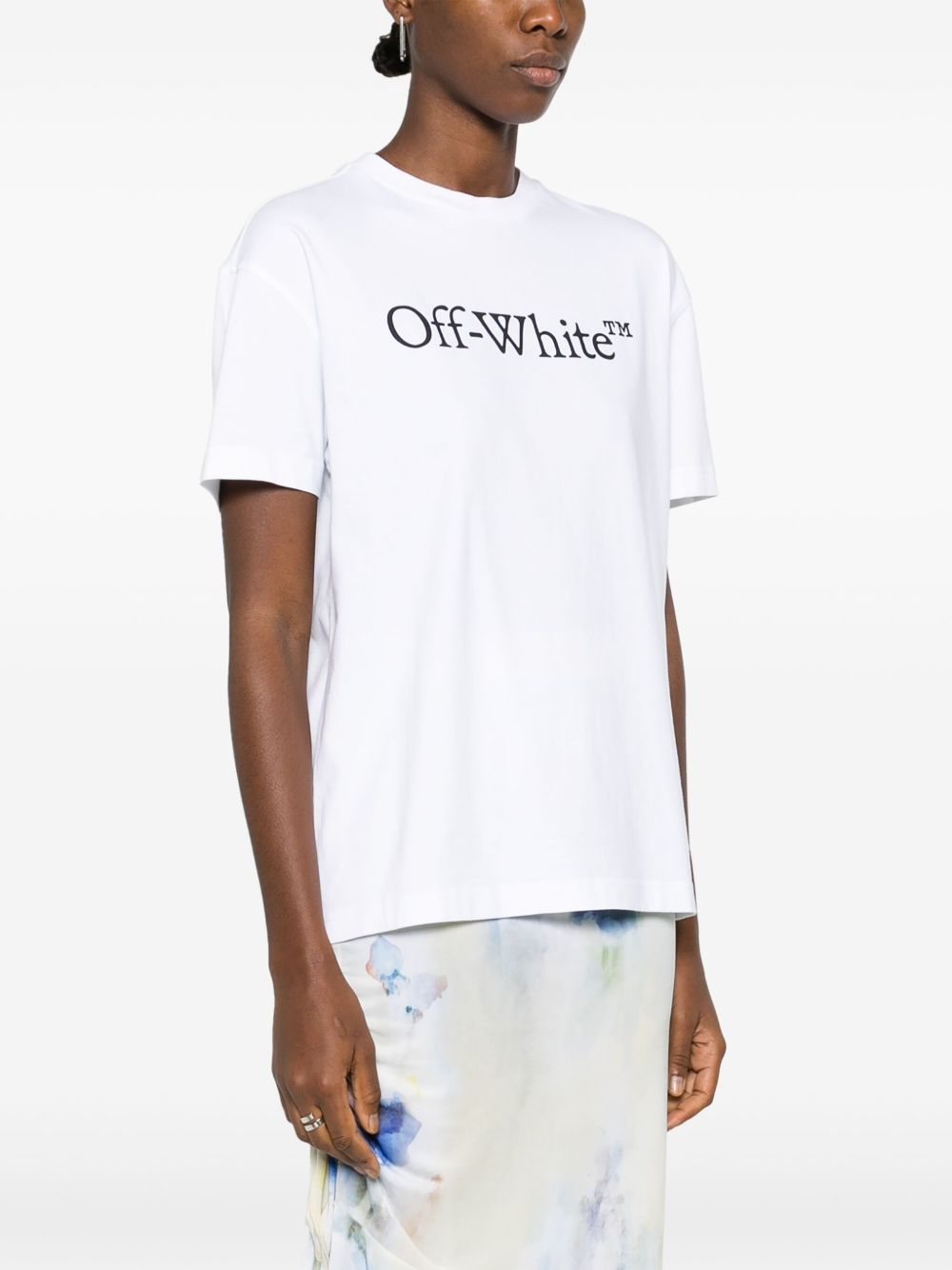 Bookish logo-print White cotton T-shirt