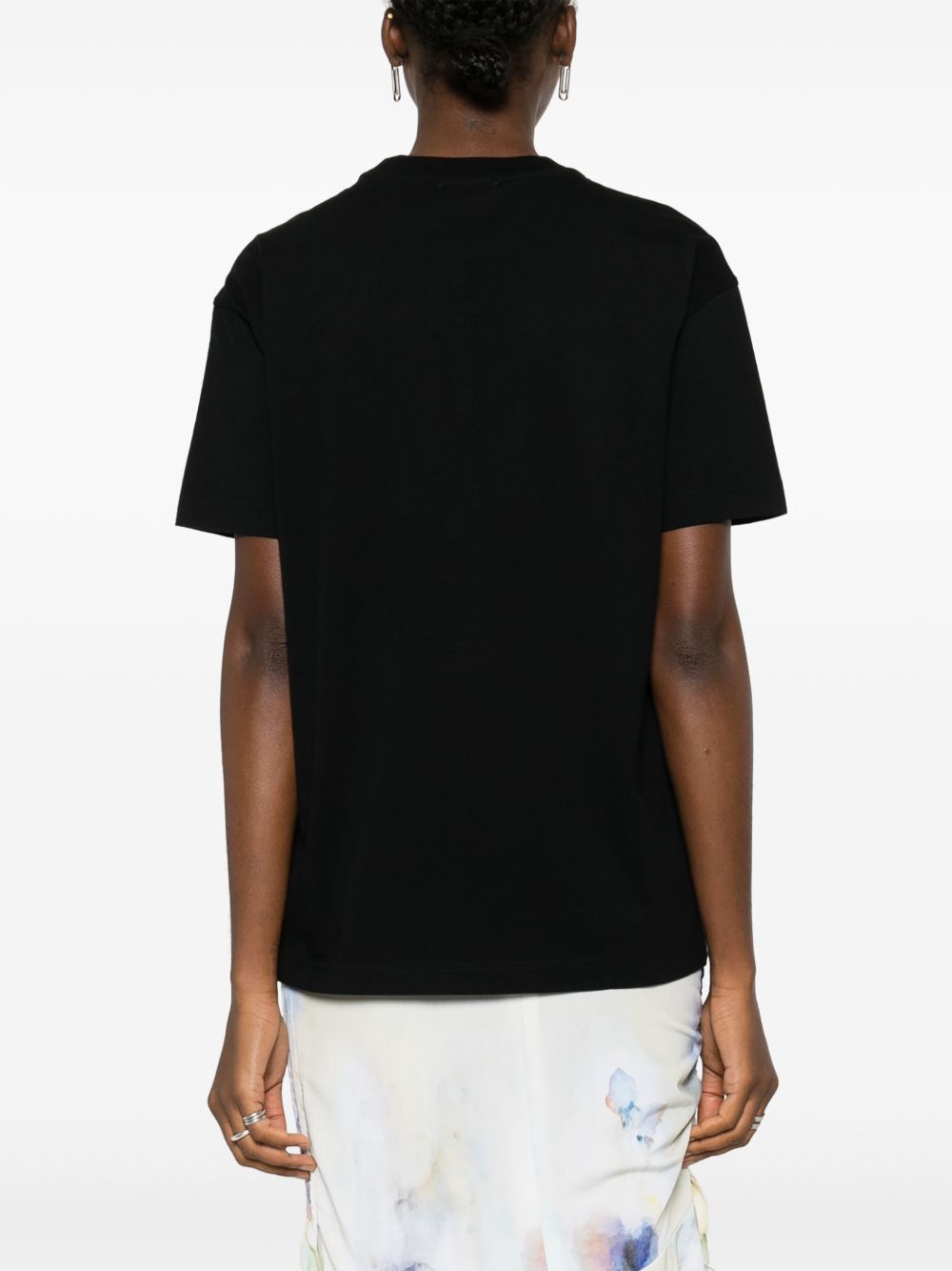 Signature Logo-print black cotton T-shirt