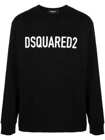 Bold logo-print black cotton sweatshirt
