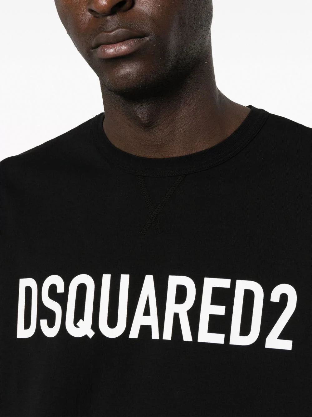 Bold logo-print black cotton sweatshirt