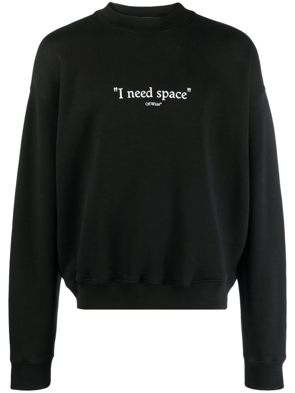 slogan-print cotton crew-neck black sweatshirt